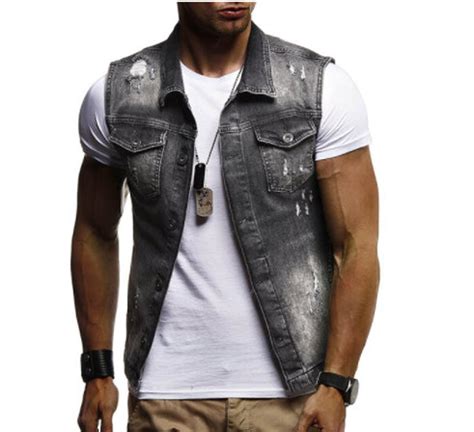 blue jean vest for men